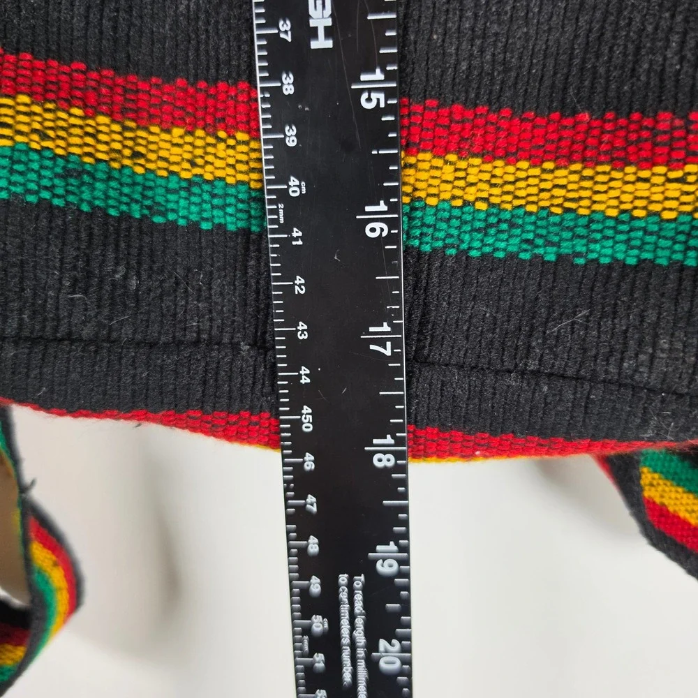Bob Marley Rasta Striped Woven‎ Backpack Black Red Yellow Green Festival Bag
